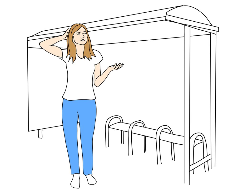 Illustration of a person losing a valuable item on a bus.